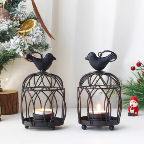 Alternative view of Birdcage Candle Holder Candlestick Ornament Vintage Bird Cage