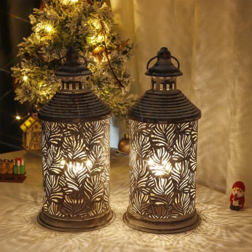 Alternative view of Vintage Phoenix Tail Table Lamp Metal Battery Powered Lamps Retro Candle Holder