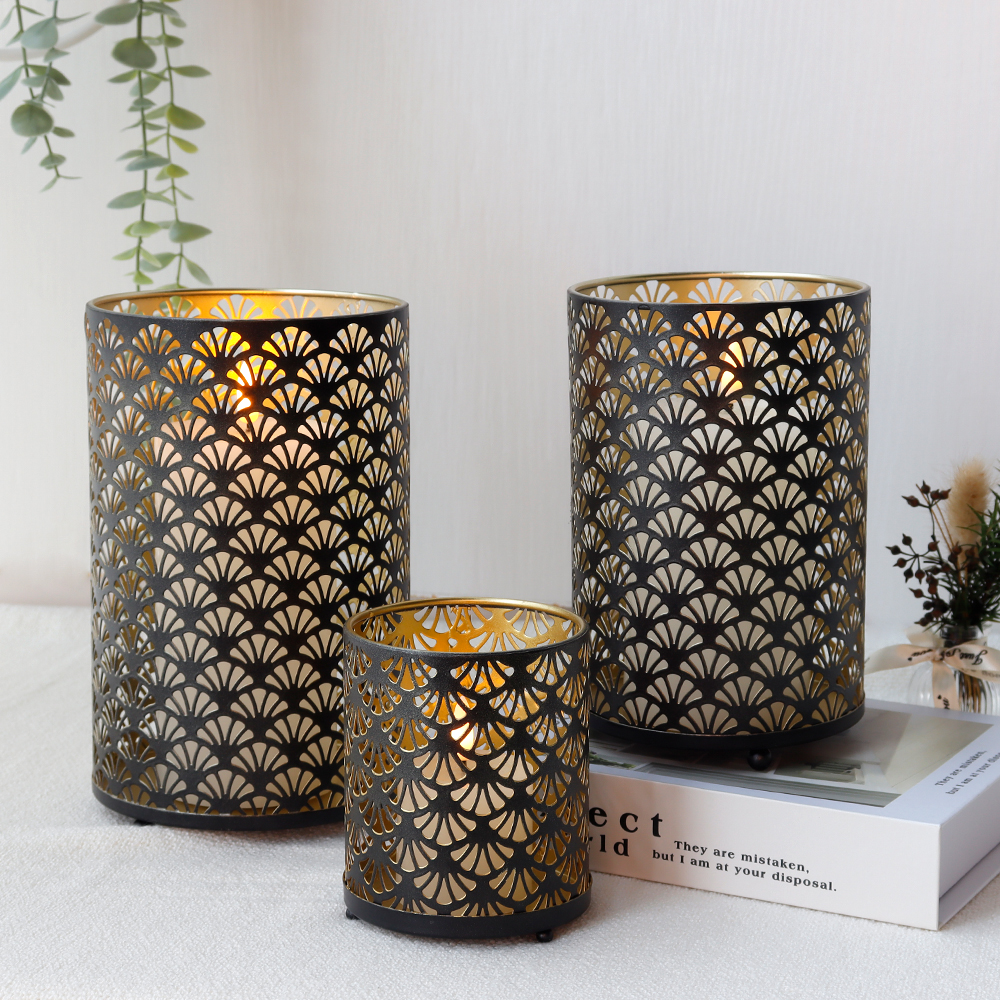 Pattern Metal Candle Holder Vintage Table Candleholder