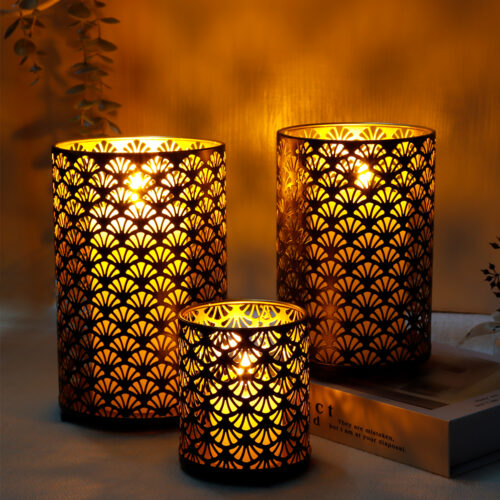 Alternative view of Pattern Metal Candle Holder Vintage Table Candleholder