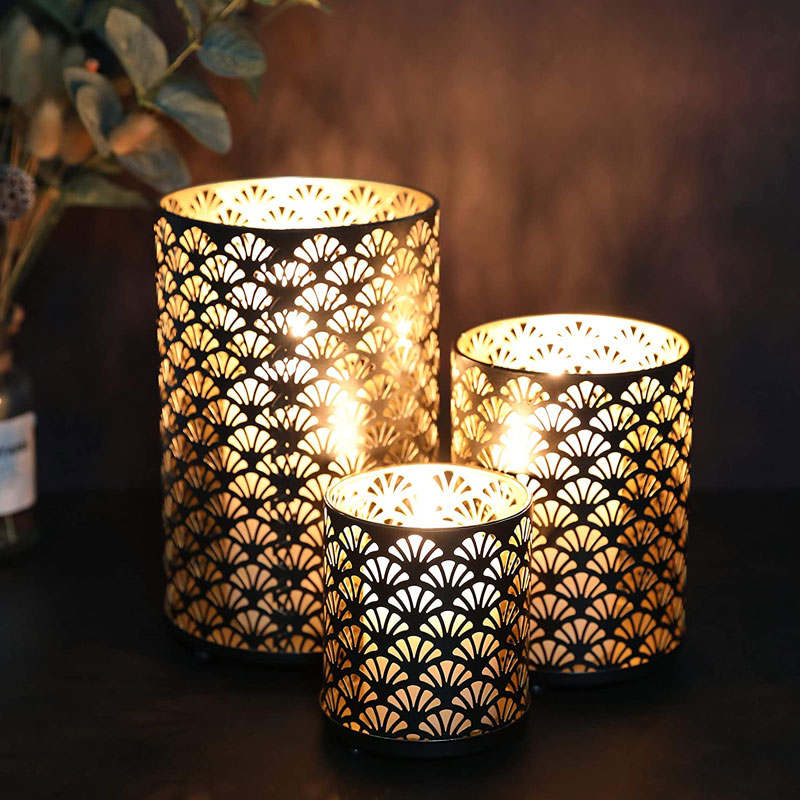 Pattern Metal Candle Holder Vintage Table Candleholder - Image 3