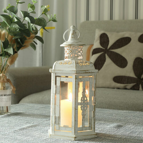 Vintage Candle Holder Lanterns Metal Hanging Decorative Lantern Candleholder