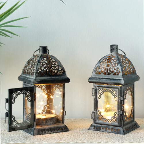 Alternative view of Vintage Candle Holder Lantern Retro Metal Lantern