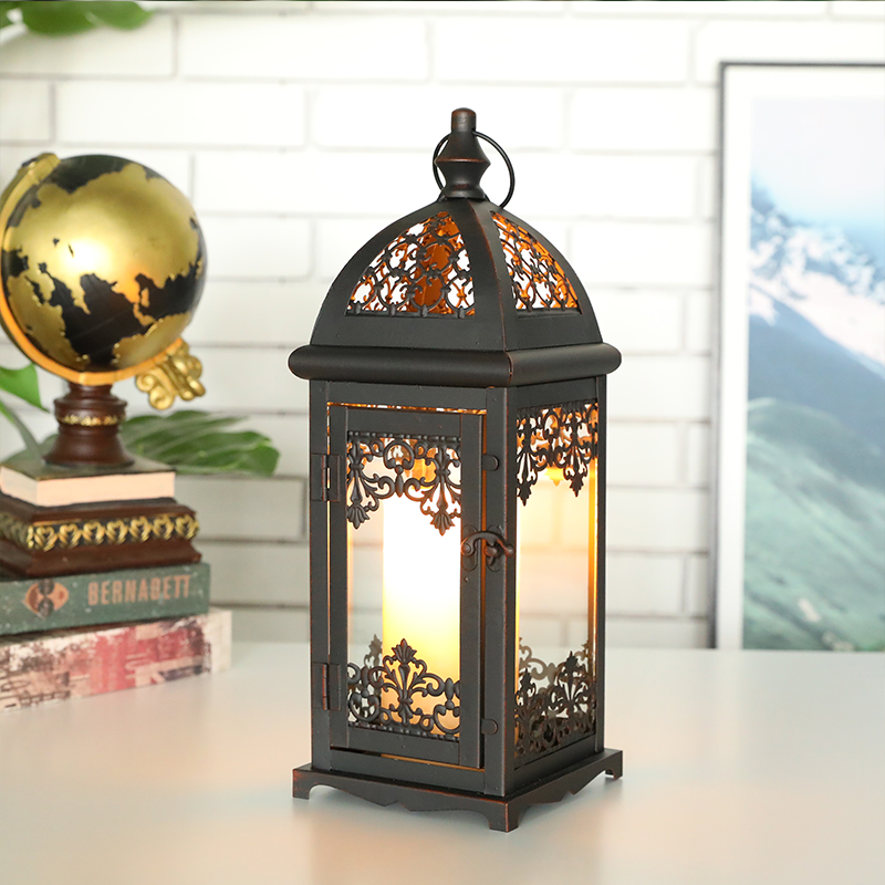 Metal Candle Holder Black Candle Lantern - Image 3
