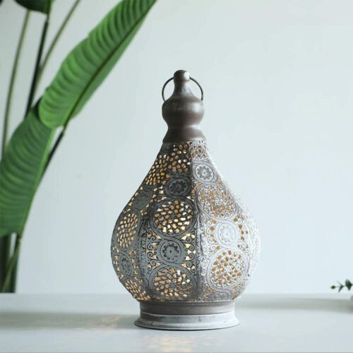 Moroccan Table Lamp Retro Battery Operated Lamps Hanging Candle Holder