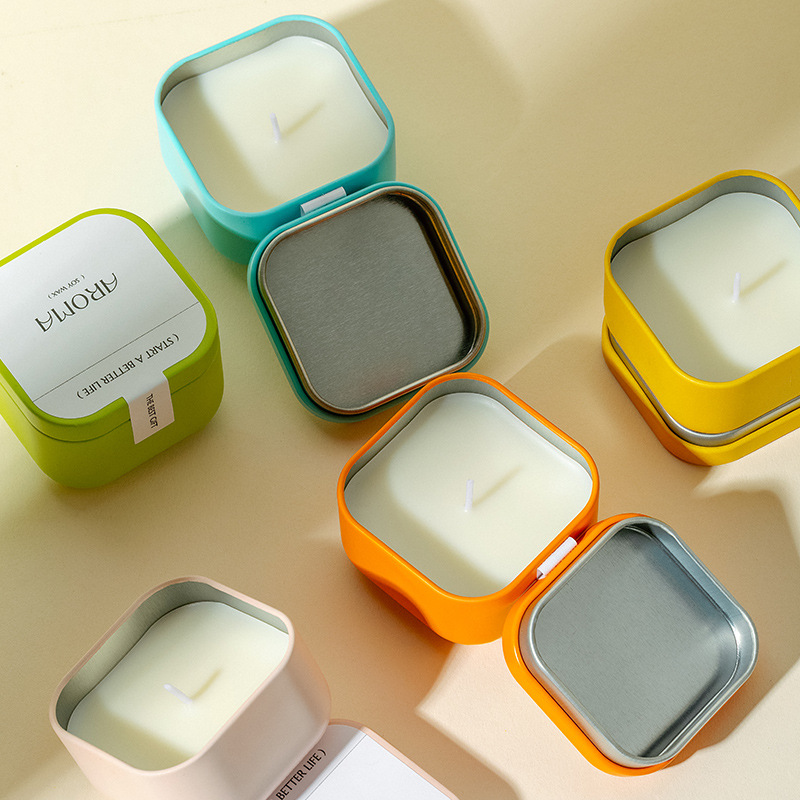 Litchi Freesia Scent Aromatic Candles Tinplate Candles Jars with Lid Home Decoration - Image 3
