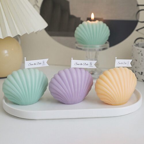 Alternative view of 4PCS Shell Shape Scented Aromatherapy Soy Wax Candles Set Home Decoration