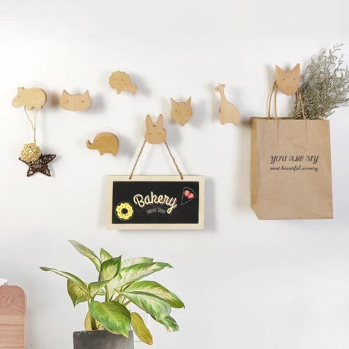 Nordic Cute Animal Wooden Wall Hook Hanger