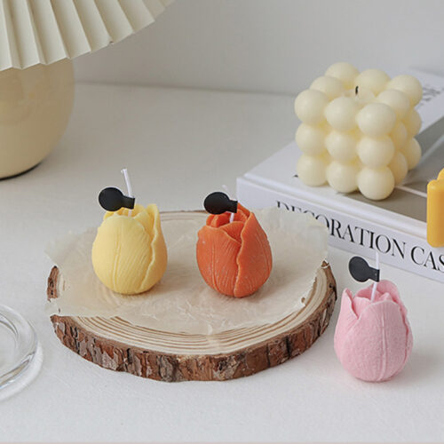 Alternative view of 3PCS Cute Tulip Aroma Candle Decoration