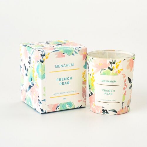 French Pearl Romantic Aromatherapy Handmade Scented Oil Soy Wax Candles Glass Cup