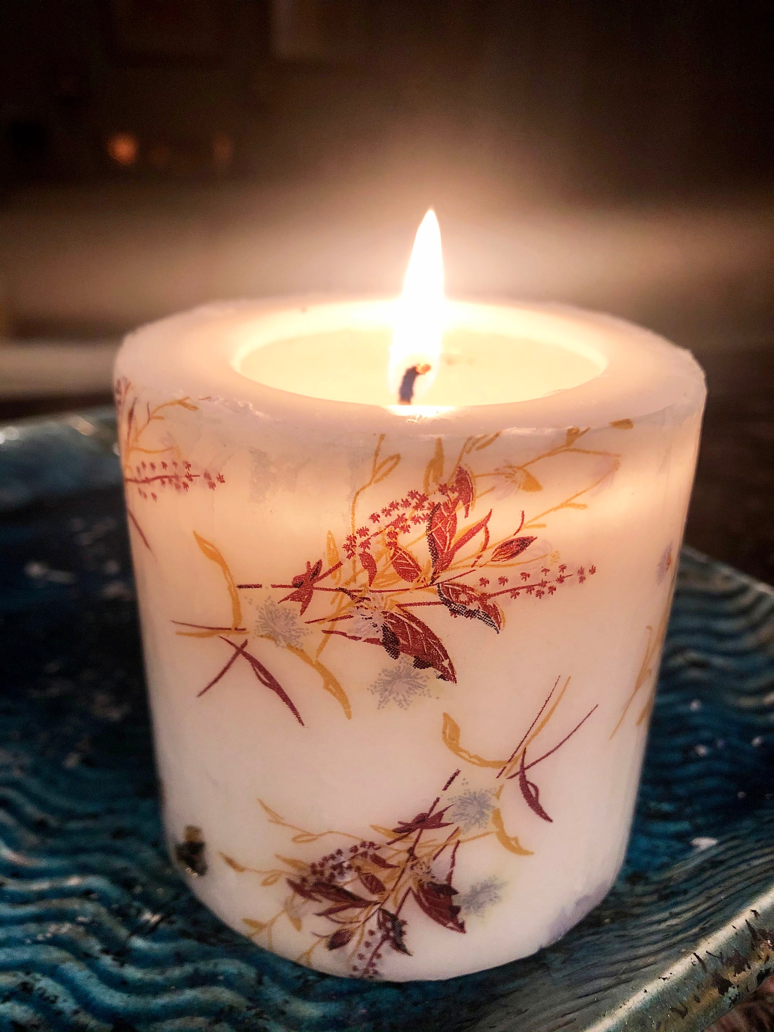 Floral Handcrafted Candle, Natural Soy Wax Candle - Image 2