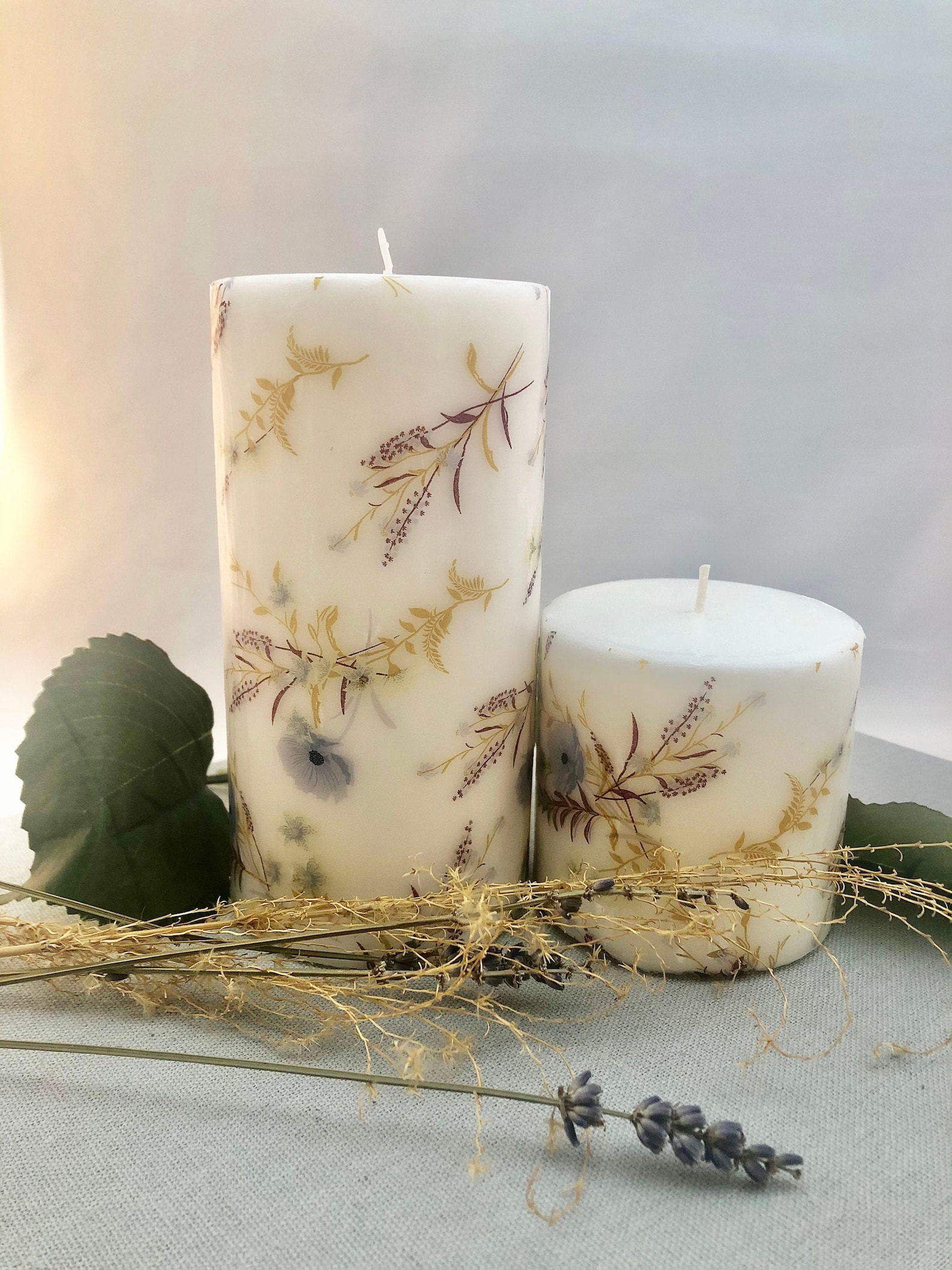 Floral Handcrafted Candle, Natural Soy Wax Candle