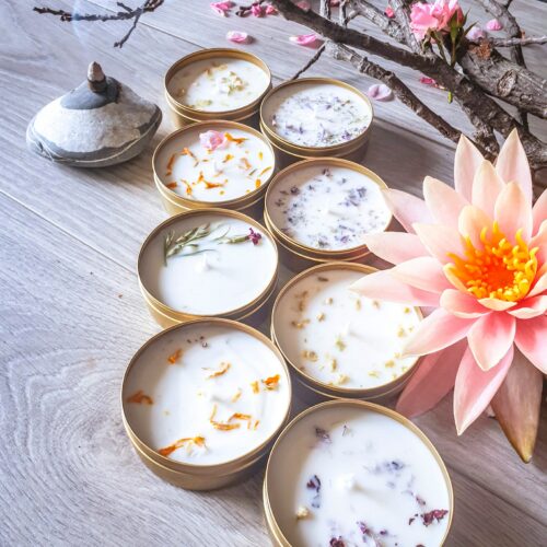 Alternative view of Set of 4 Soy Wax Scented Candles, Candle and Coaster Set