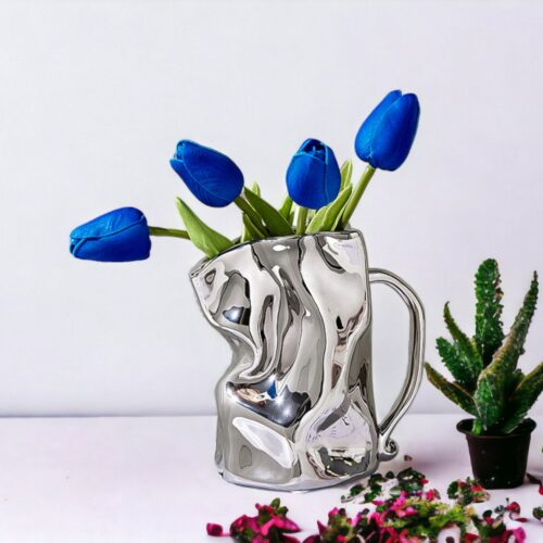 Alternative view of Melted Ceramic Vase, Silver Vase