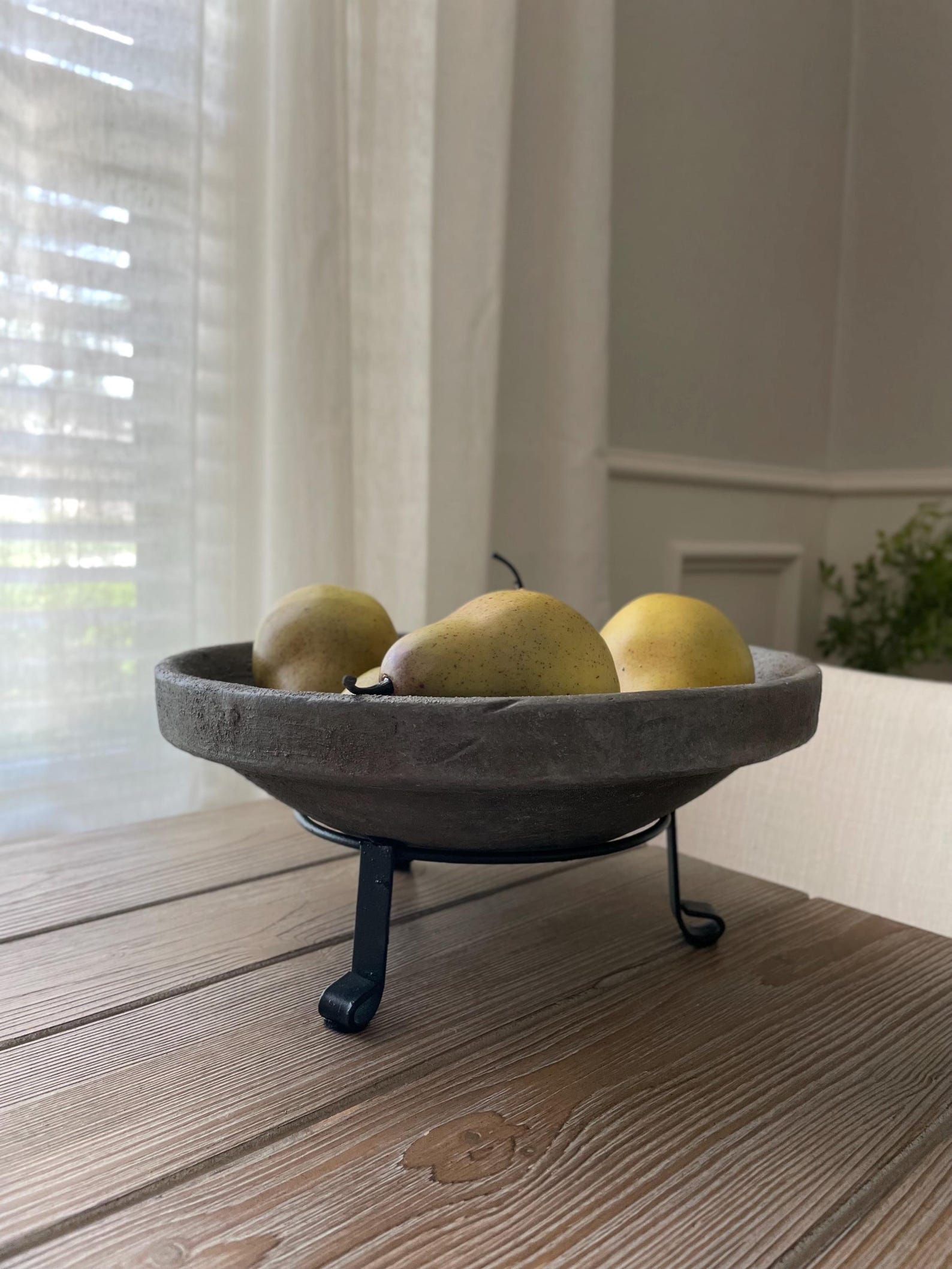 Aged Artisan Earthy Stone Vessel Pedestal Bowl - Image 4