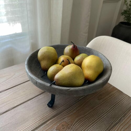 Alternative view of Aged Artisan Earthy Stone Vessel Pedestal Bowl