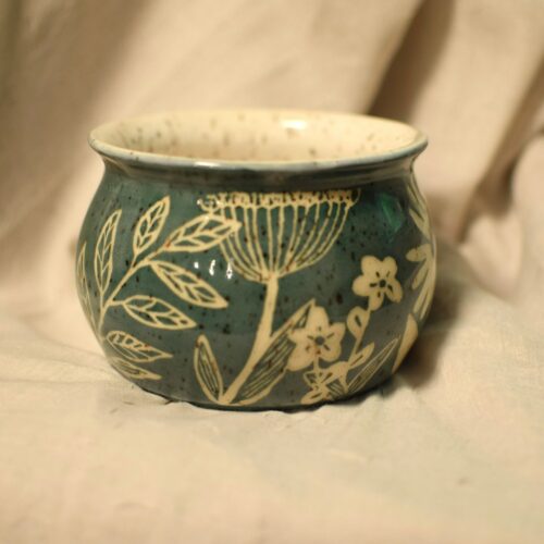 Floral Sgraffito Vase