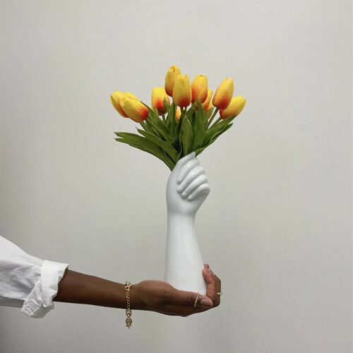 Modern Hand-Shaped Ceramic Vase