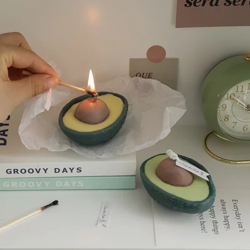 Handmade Avocado Aromatherapy Scented Paraffin Wax Candle (2PCS/Set)