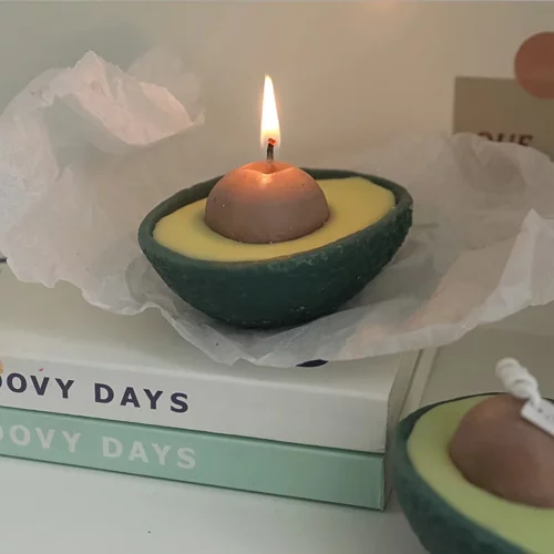 Alternative view of Handmade Avocado Aromatherapy Scented Paraffin Wax Candle (2PCS/Set)