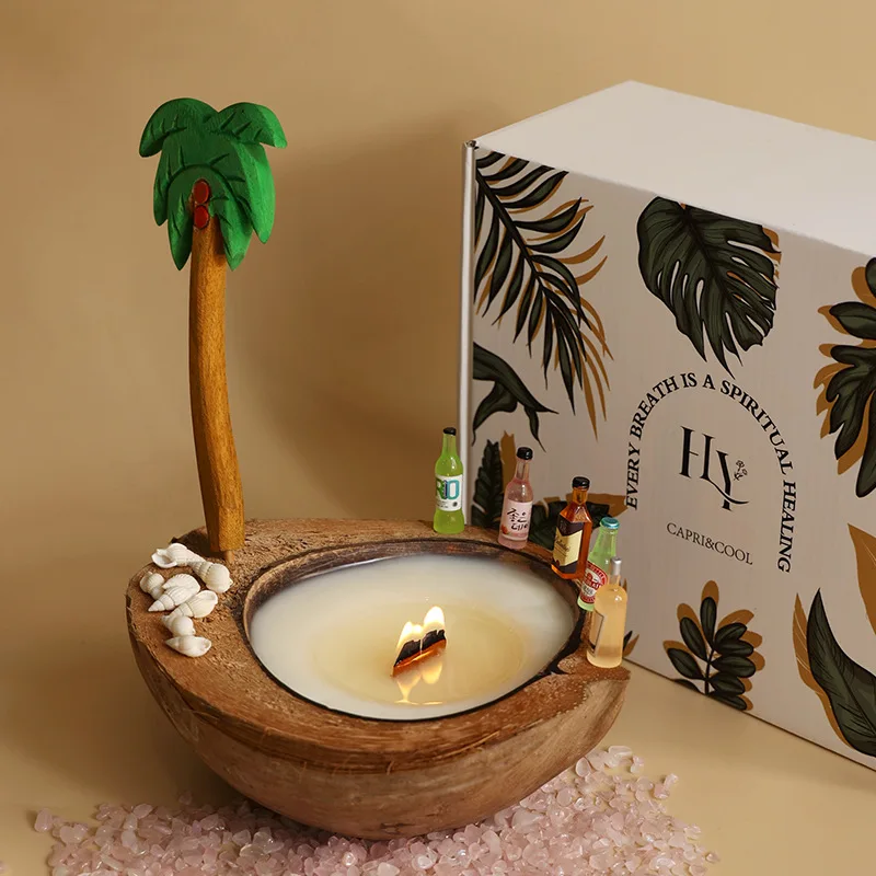 Coconut Shell Fragrance Aromatherapy Candle Box