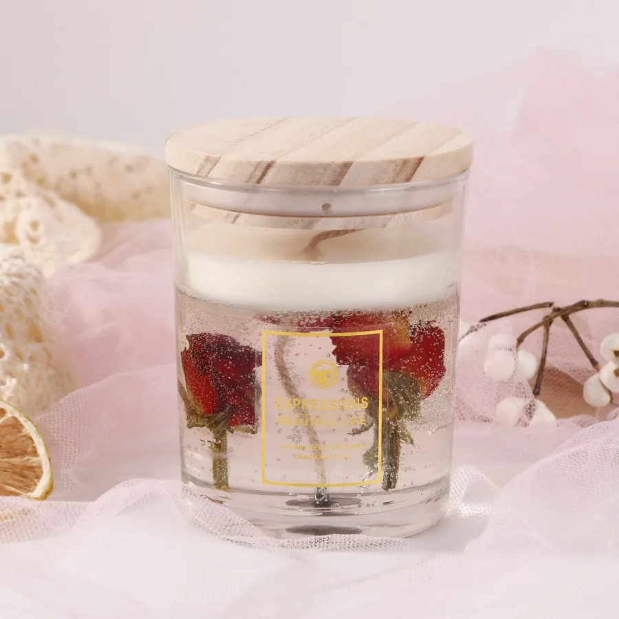 Handmade Jelly Dried Flower Essential Oil Scented Candle - Image 6