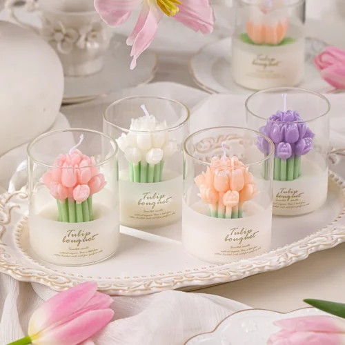 Alternative view of Candle Cup  Tulip Flower Scented Candle Cups Decor (4PCS)
