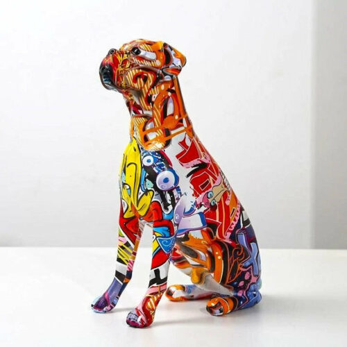 Alternative view of Boxer Nordic Painted Statue