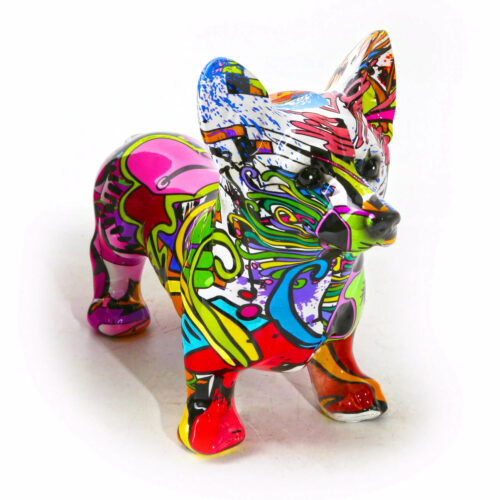 Alternative view of Corgi Graffiti Painted Statue