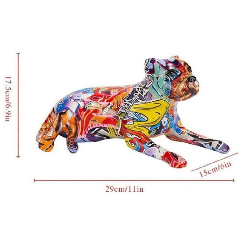 Pit Bull Graffiti Painted Statue - Image 6