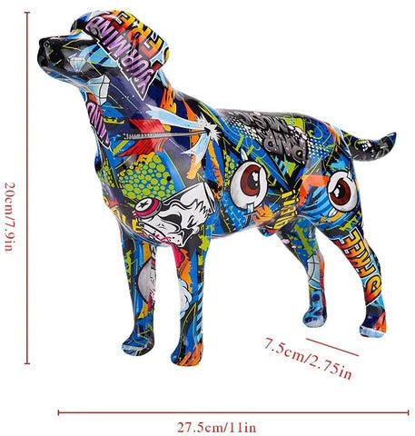 Labrador Retriever Graffiti Painted Statue - Image 5