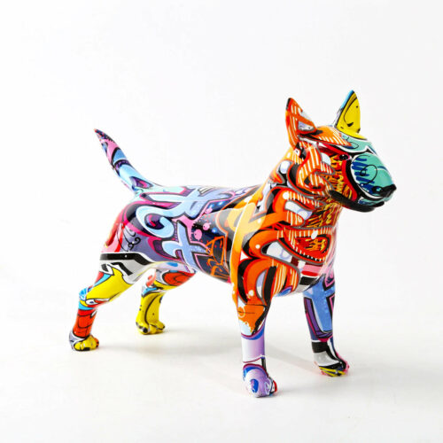 Bull Terrier Nordic Painted Statue