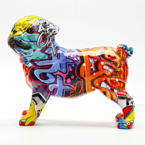 Alternative view of Pug Nordic Painted Statue