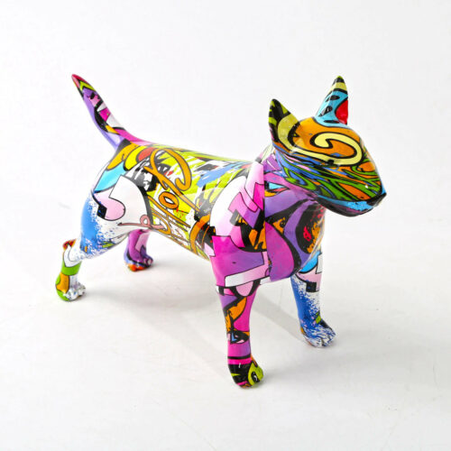 Alternative view of Bull Terrier Nordic Painted Statue