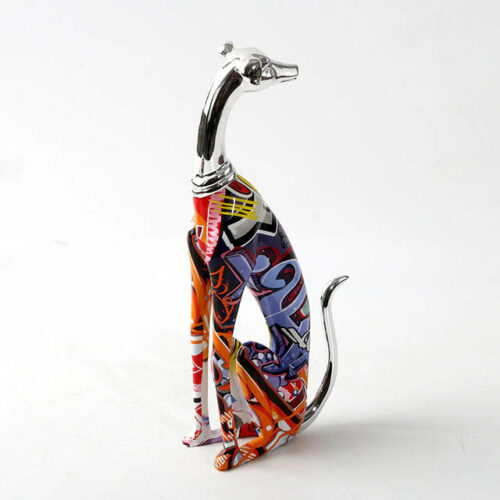 Alternative view of Greyhound Graffiti Painted Statue