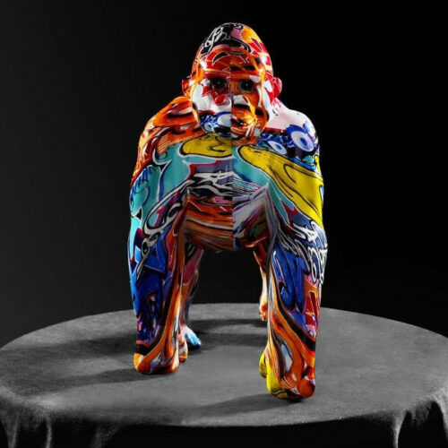 Alternative view of Gorilla Nordic Painted Statue