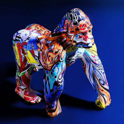 Gorilla Nordic Painted Statue