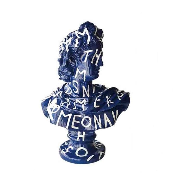 Apollo Bust Nordic Painted Sculpture - Image 5