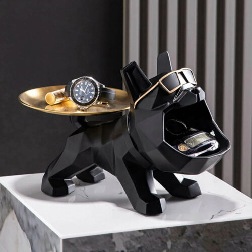 Geometric Bulldog Storage Bin And Tray