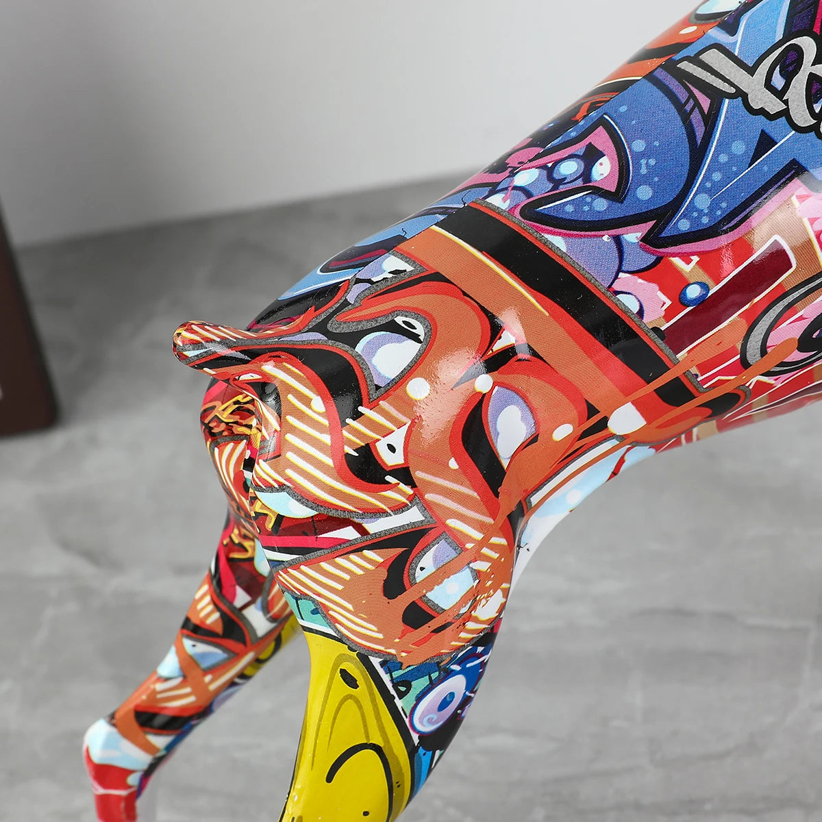 Standing Doberman Pinscher Graffiti Painted Sculpture - Image 7