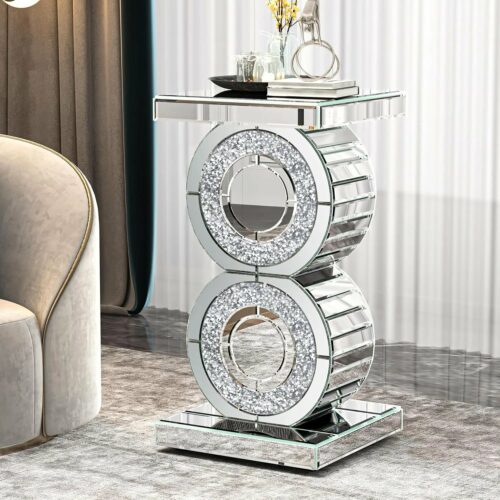 Diamond Gleam Mirrored Side Table