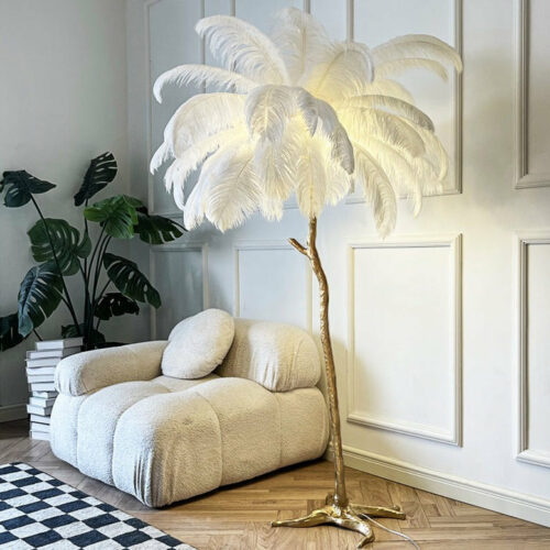 Ostrich Feather Lamp