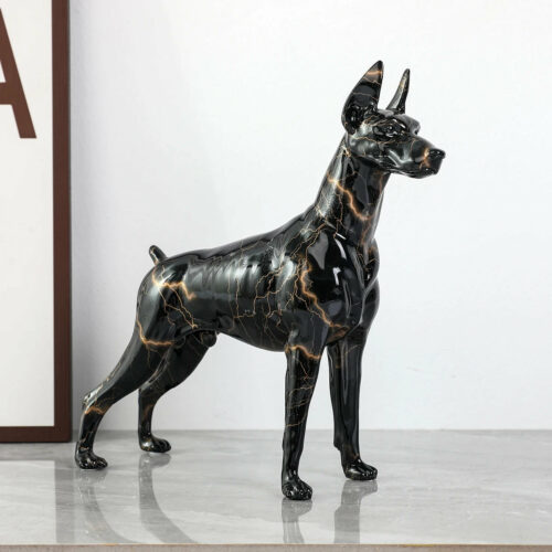 Standing Doberman Pinscher Graffiti Painted Sculpture