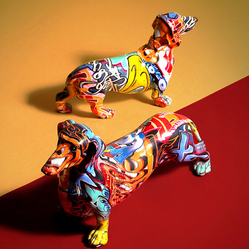 Dachshund Nordic Painted Statue - Image 3