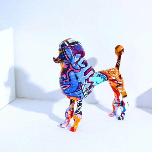 Alternative view of Poodle Nordic Painted Statue