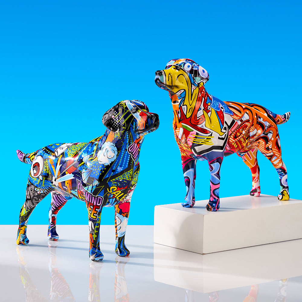 Labrador Retriever Graffiti Painted Statue - Image 4