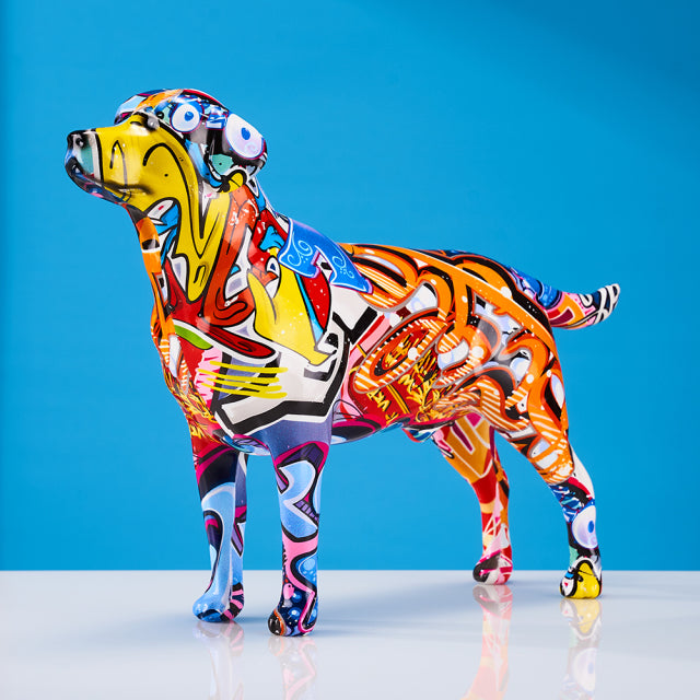 Labrador Retriever Graffiti Painted Statue