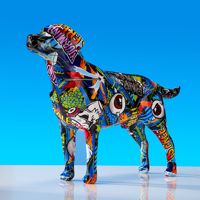 Labrador Retriever Graffiti Painted Statue - Image 3