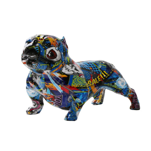 American Bully Graffiti Painted Statue - Image 2