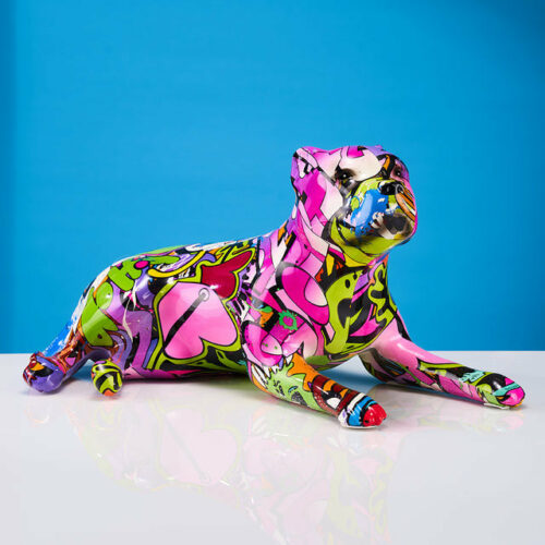Alternative view of Pit Bull Graffiti Painted Statue